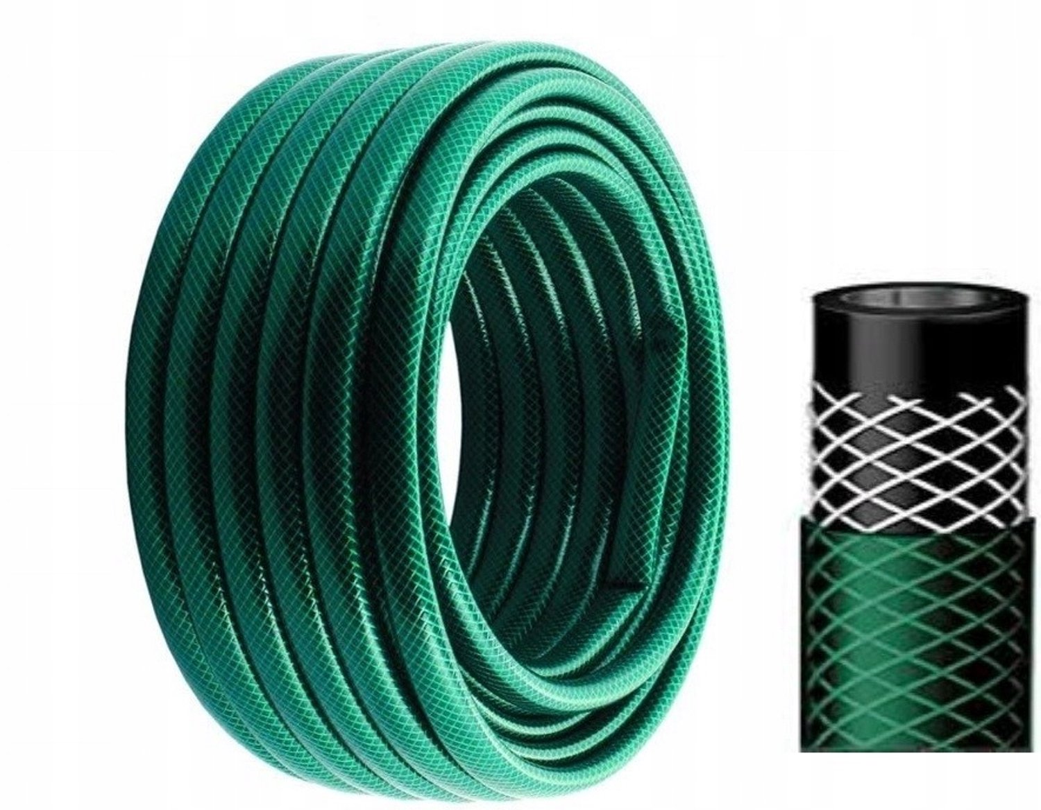 Groene Tuinslang 50m - 1 Inch Diameter - Versterkt PVC