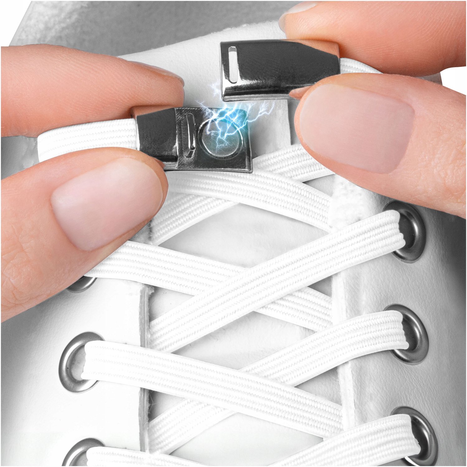 Sulpo Elastische Veters Wit - Snel Magnetisch Sluitingssysteem