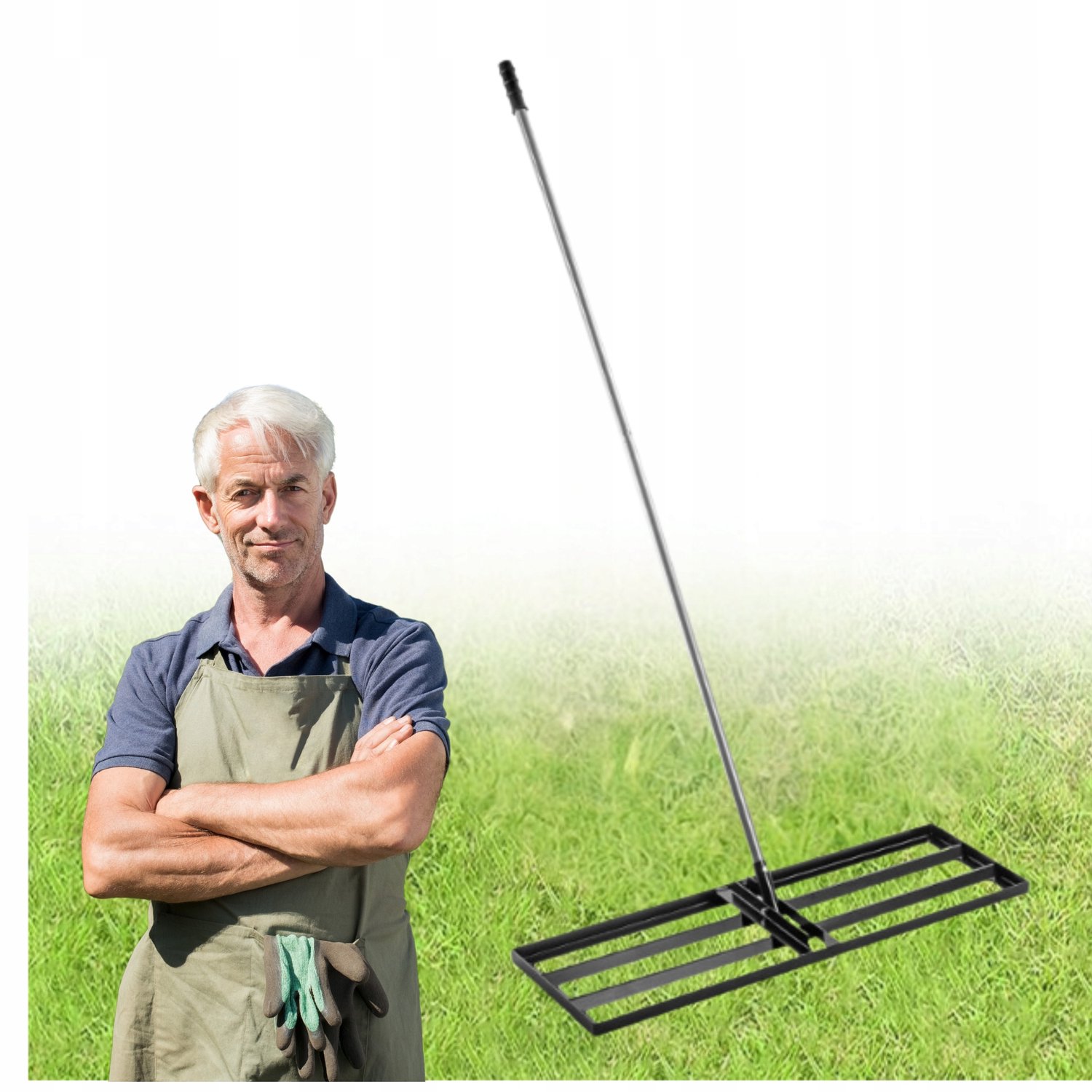 Handmatige Nivelleerhark 90x30cm Staal - Tuin & Gazon Egaliseren