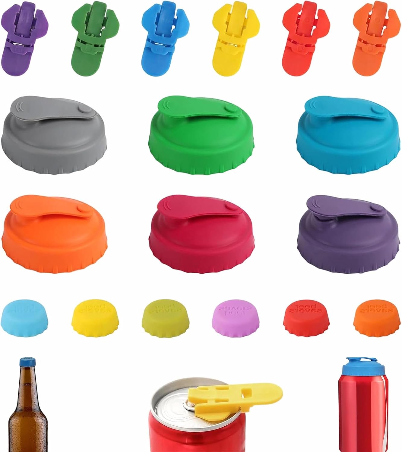 Beverage cans closure 18 stuks - BPA-vrij silicone en ABS - vaatwasserbestendig - ideaal voor het afsluiten van blikjes - Homevero
