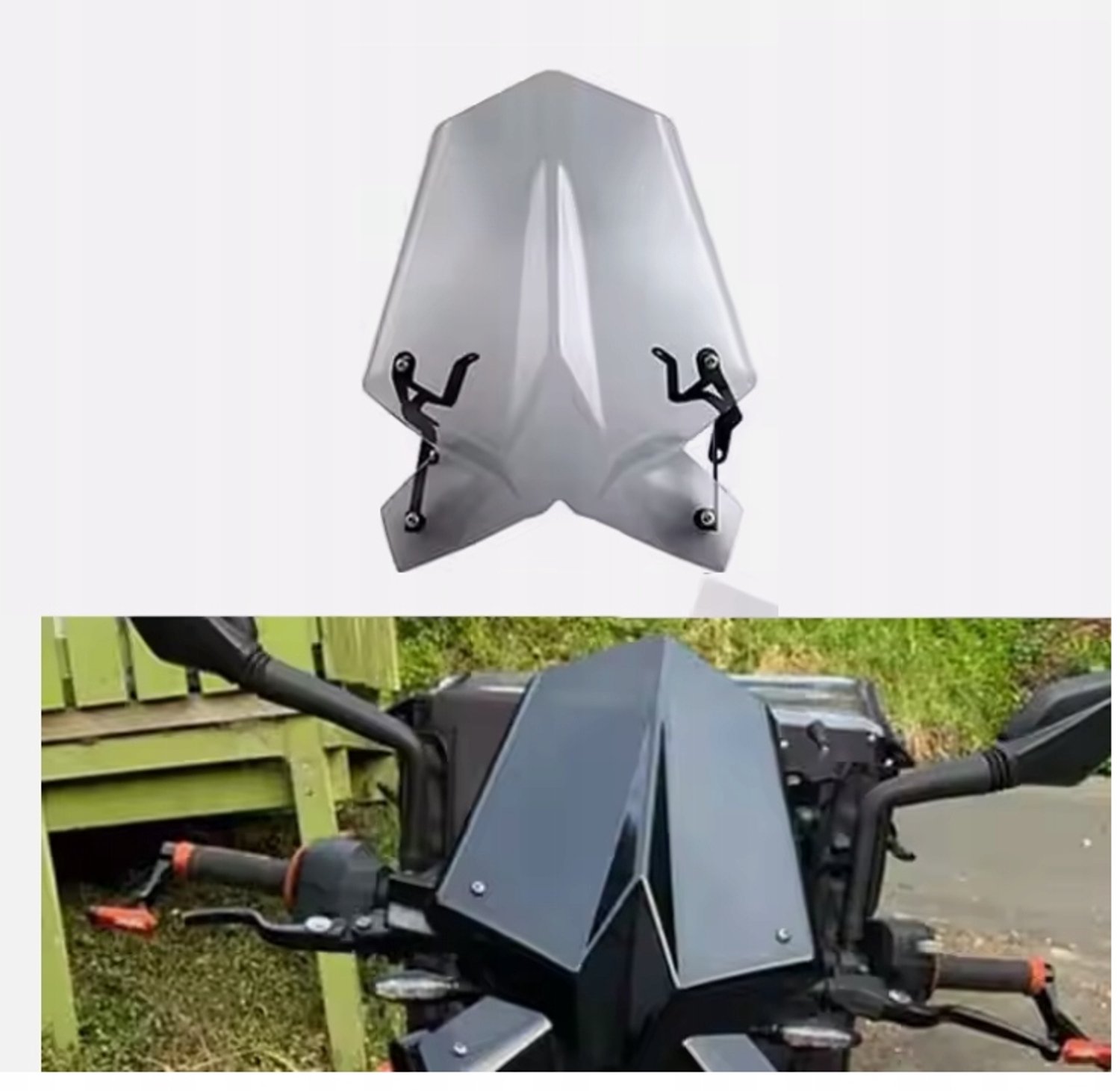 TopX Windscherm KTM Duke 790 (2018-2020) Helder, 43cm