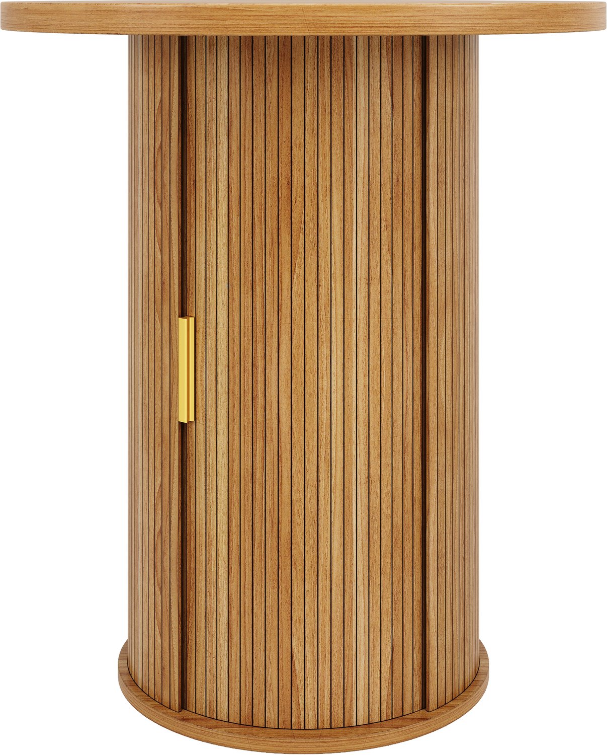 SONNENH Bartafel - Ronde bartafel met opbergkast - 60 x 60 x 91,6 cm - Houtlook