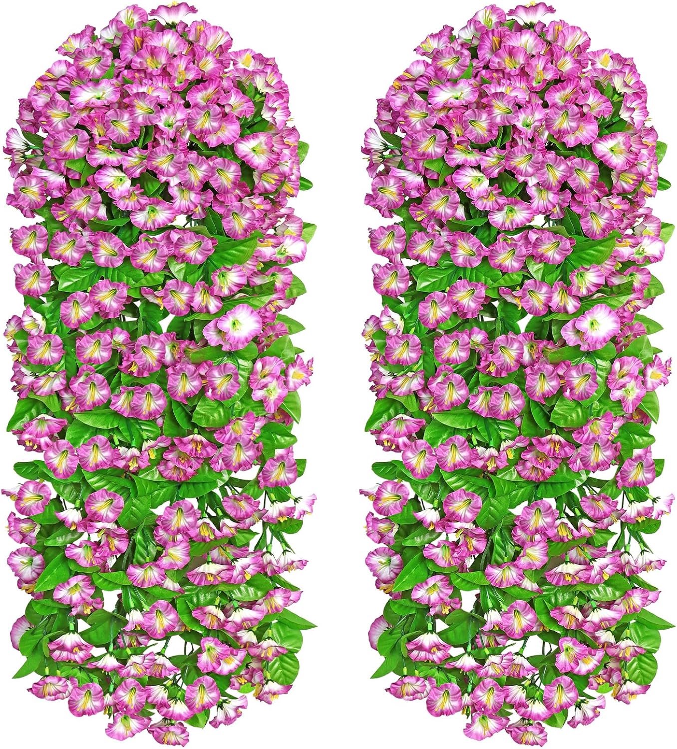 SnelShoppen - 2x Kunstbloemen Hangend 82cm Lange Petunia's - Nepplant Balkon Tuin Decoratie - Hoogwaardige Zijde - Perfect voor Bruiloft, Feest, Buite