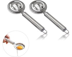 Eieren Scheiden Tool, 2 Stuks, RVS Eierscheider, Eierscheider met Eierschalenopener, Handige Keuken Gadget voor Eigeel en Eiwit Scheiden