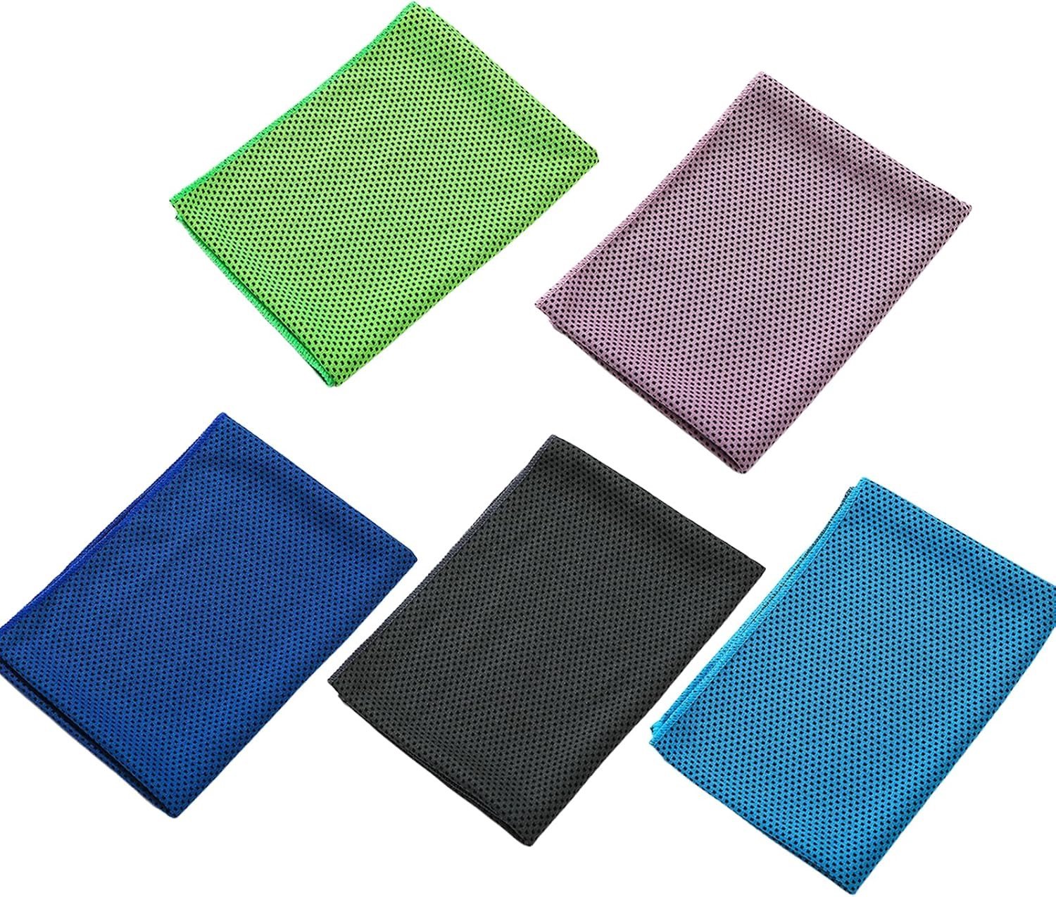 Set van 5 Verkoelende Handdoeken, Sneldrogende Yoga Handdoeken, Antislip Microvezel, Ideaal voor Strand en Sportactiviteiten