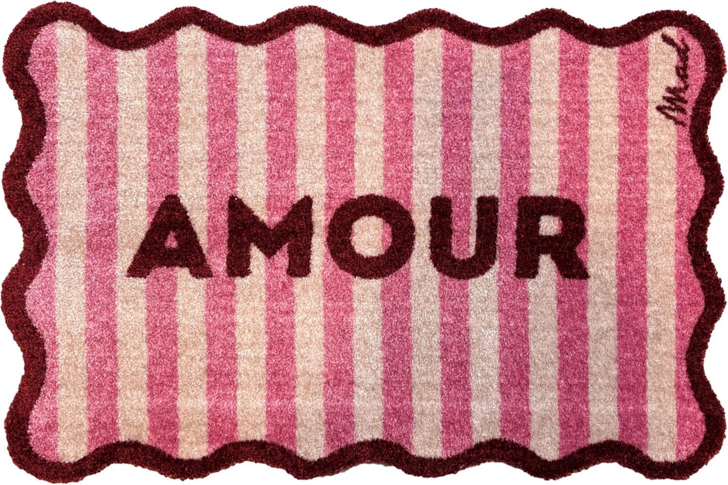 Mad About Mats Manou - deurmat/badmat - amour - droogloop/touch - wasbaar - 50x75cm Roze