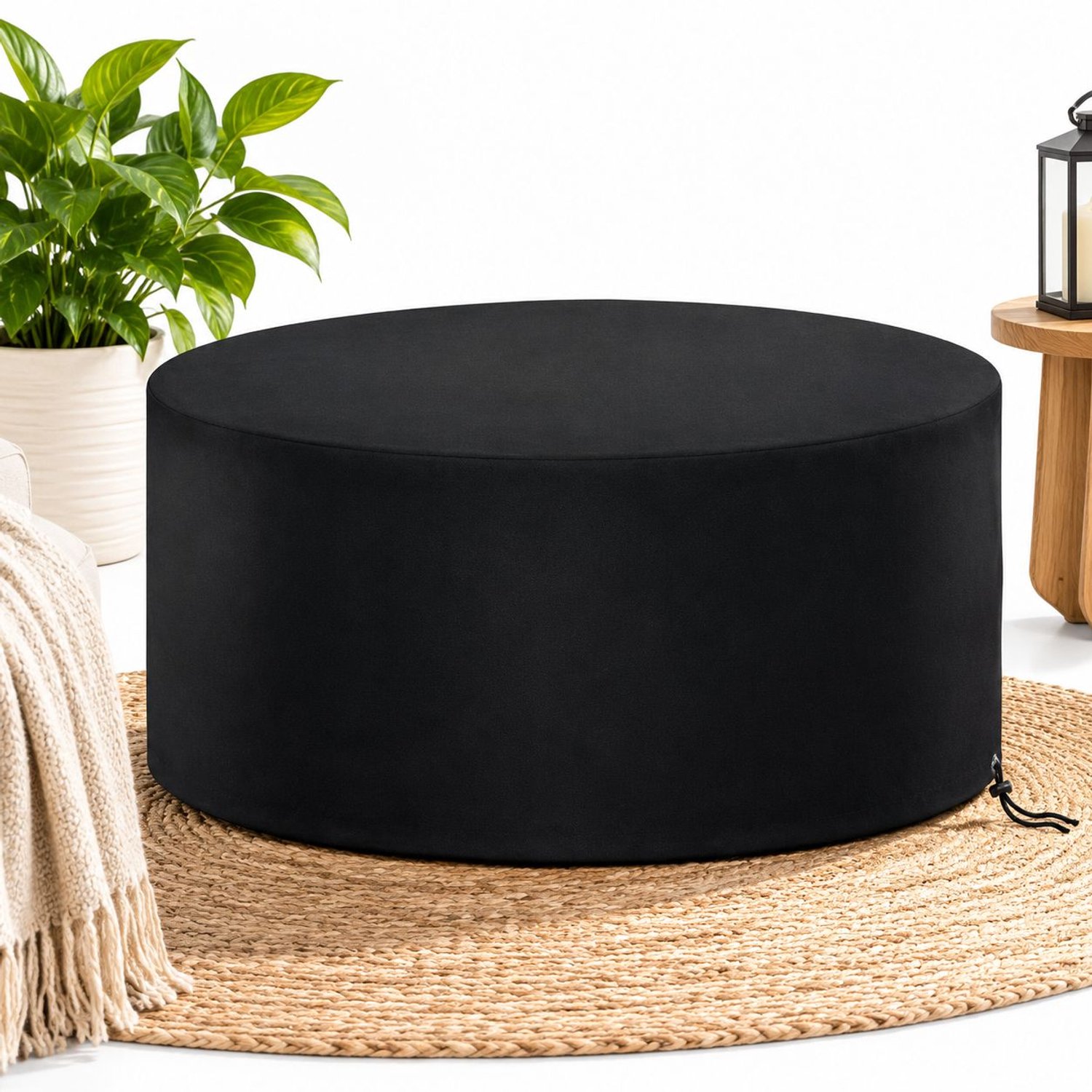 VHV Hoes - Ronde Tuintafel Bescherm - beschermhoes tuinmeubelen - Tuinmeubelhoes - 210d Oxford Ronde Buitentafel Beschermhoes - Weersbestendige Beschermhoes - Hoes Voor Tuin... zwart