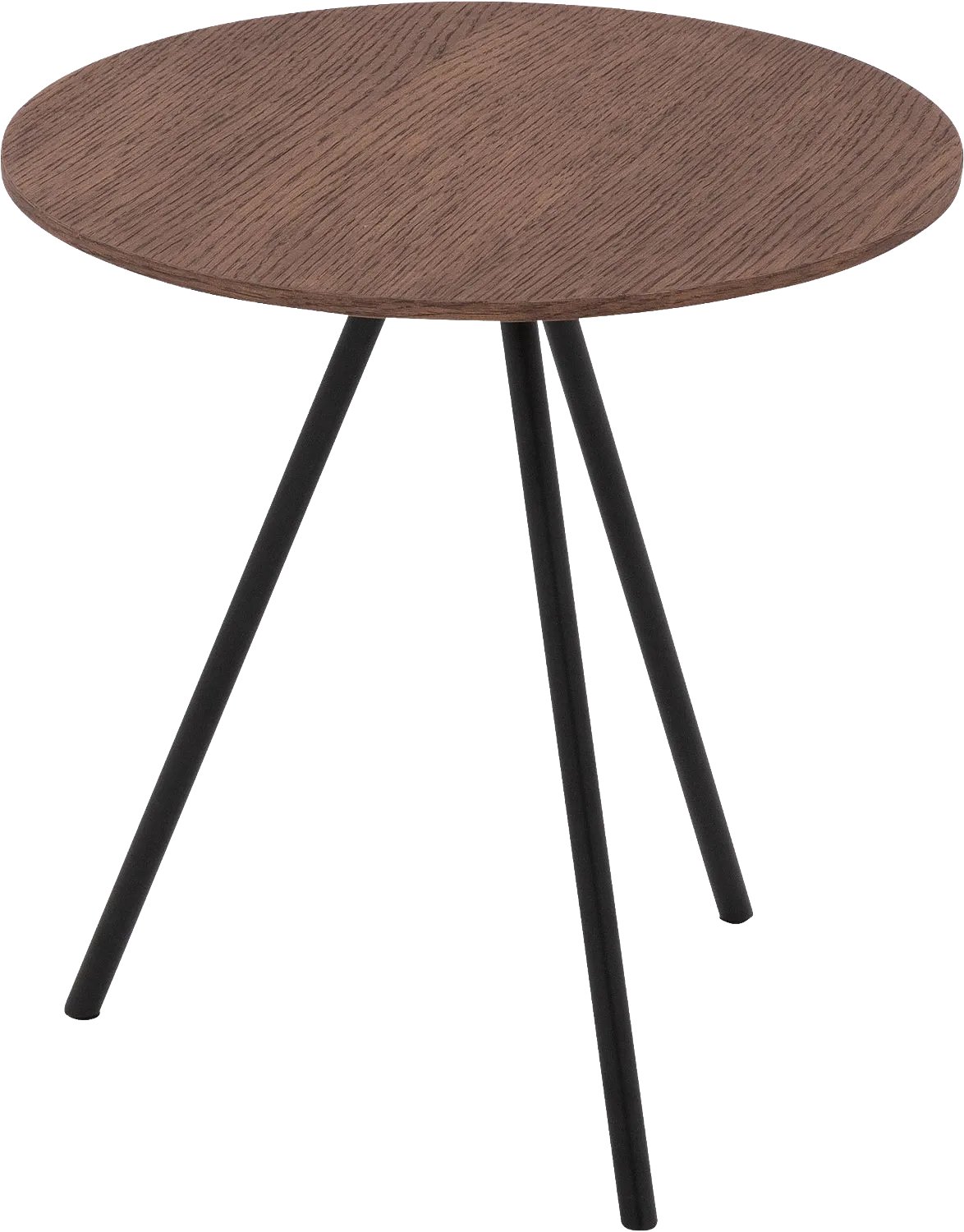 Goossens Salontafel Bo - 40 x 42 x 40 - eiken - donker bruin - rond eiken soft touch lak notenkleur
