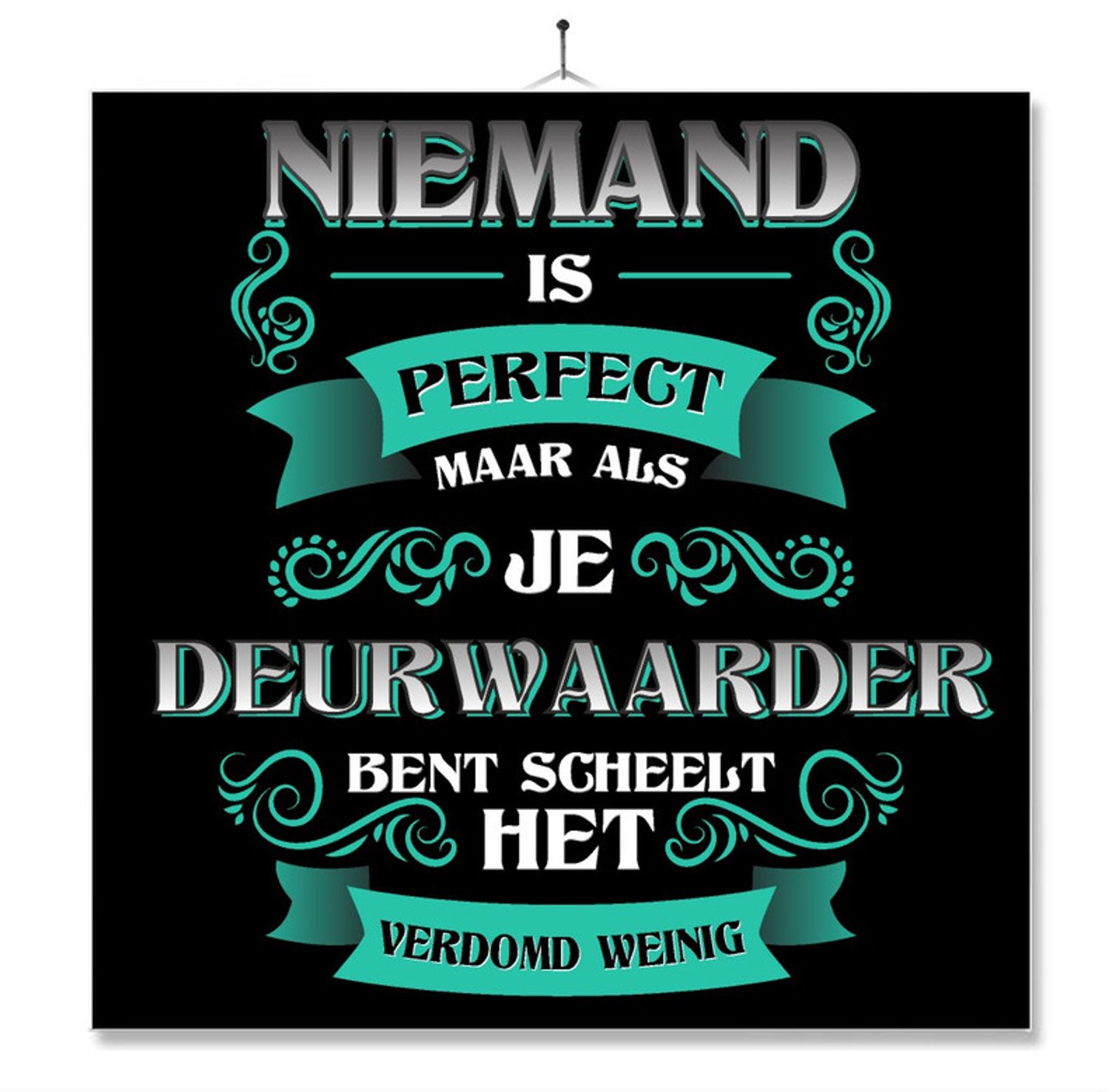 MC Living Tegel Met Opdruk | Kado | Cadeau | Niemand Is Perfect | Beroep | Deurwaarder Multi-Color