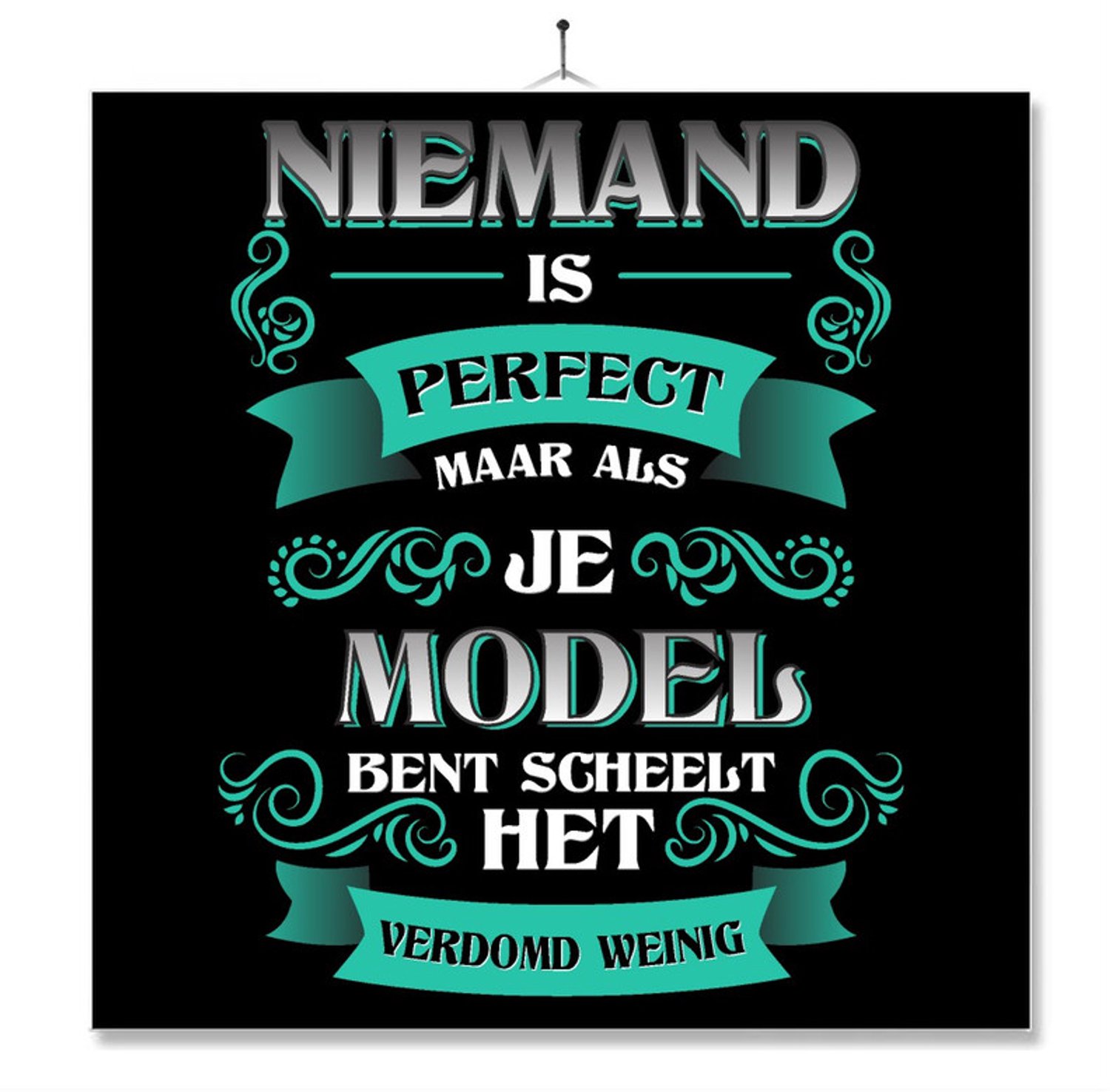 MC Living Tegel Met Opdruk | Kado | Cadeau | Niemand Is Perfect | Beroep | Model Multi-Color