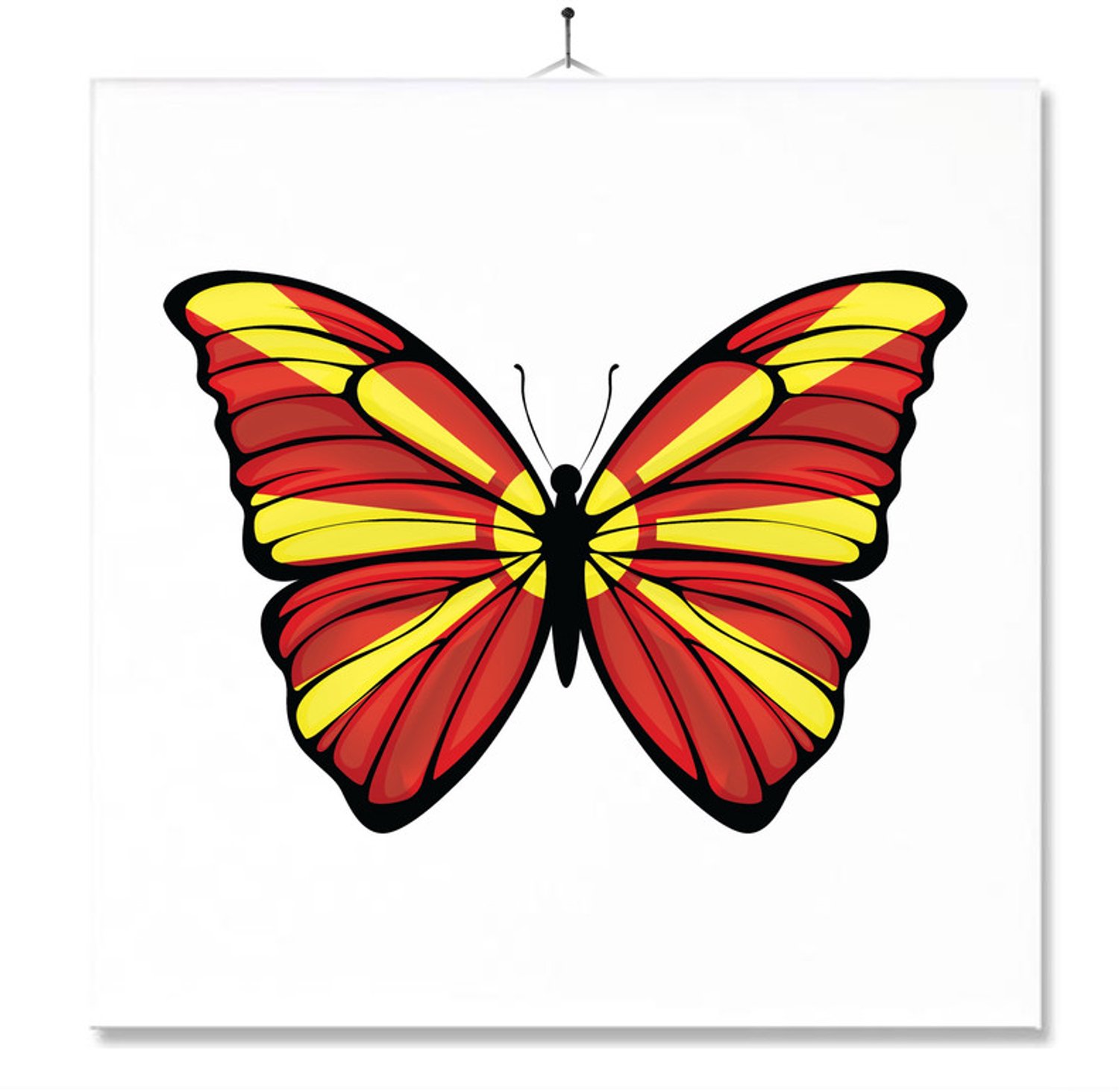 MC Living Tegel Met Opdruk | Vlinder | Vlag | Macedonie Multi-Color
