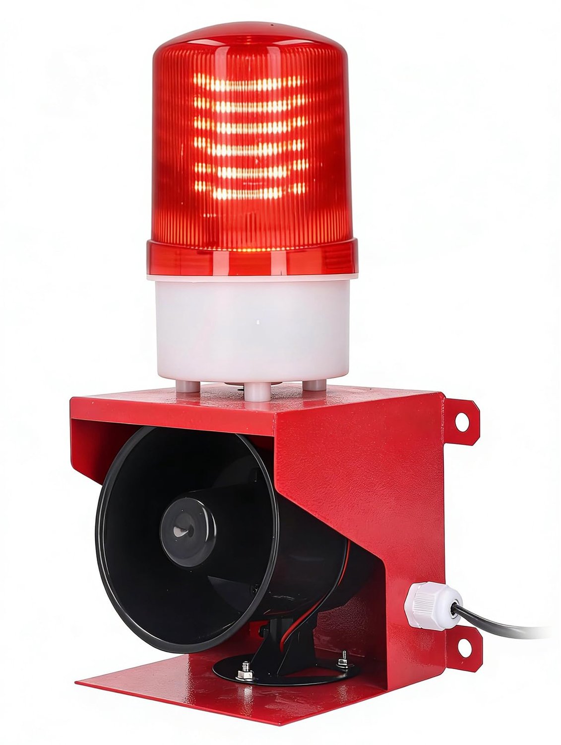 Sirene 115 dB - LED Flitslicht - Waterdicht IP65 - Akoestisch Alarm - Veiligheidsalarm - Robuuste Behuizing