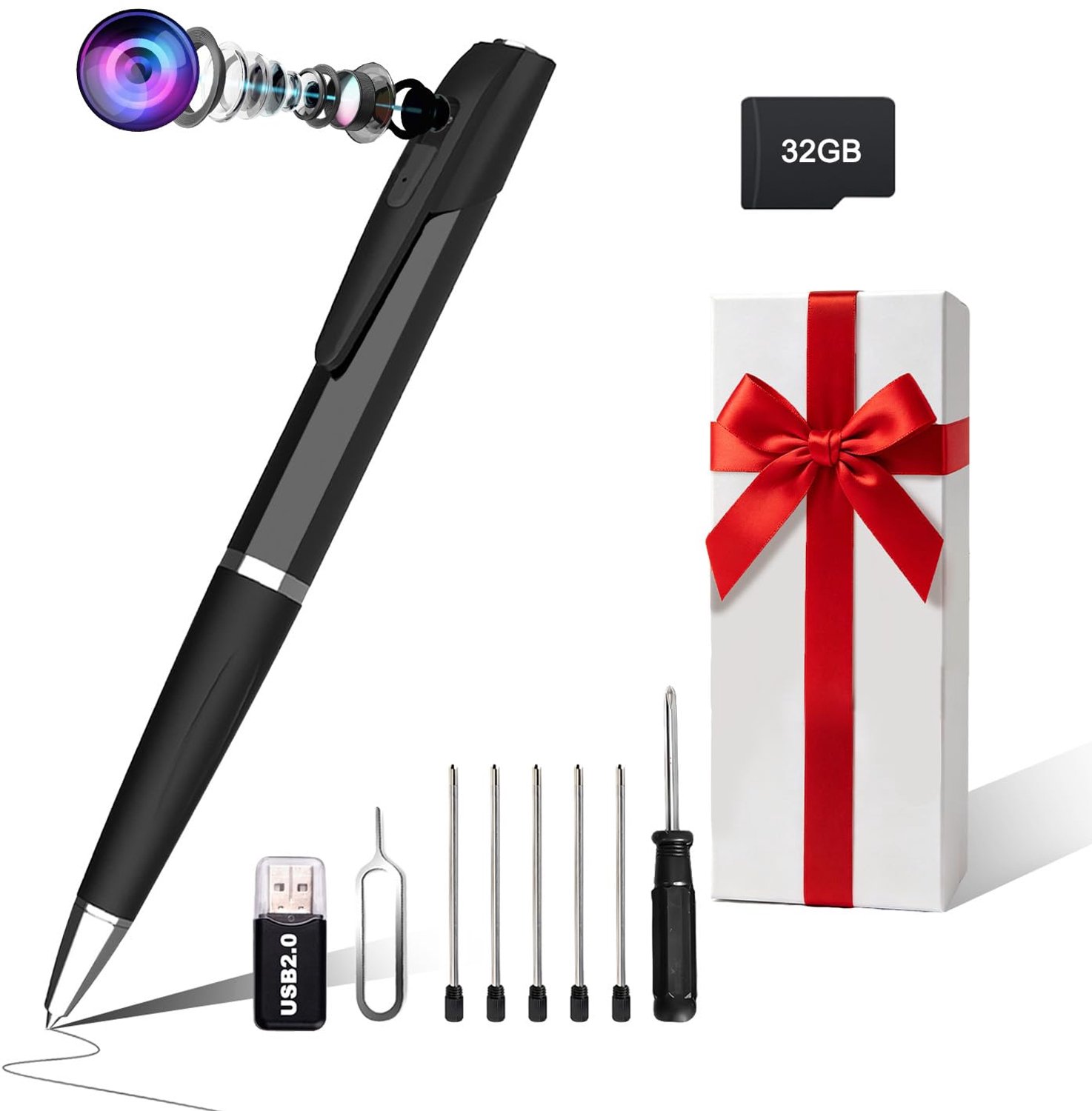 Verborgen Camera Pen met 1080P HD en 64 GB TF-kaart
