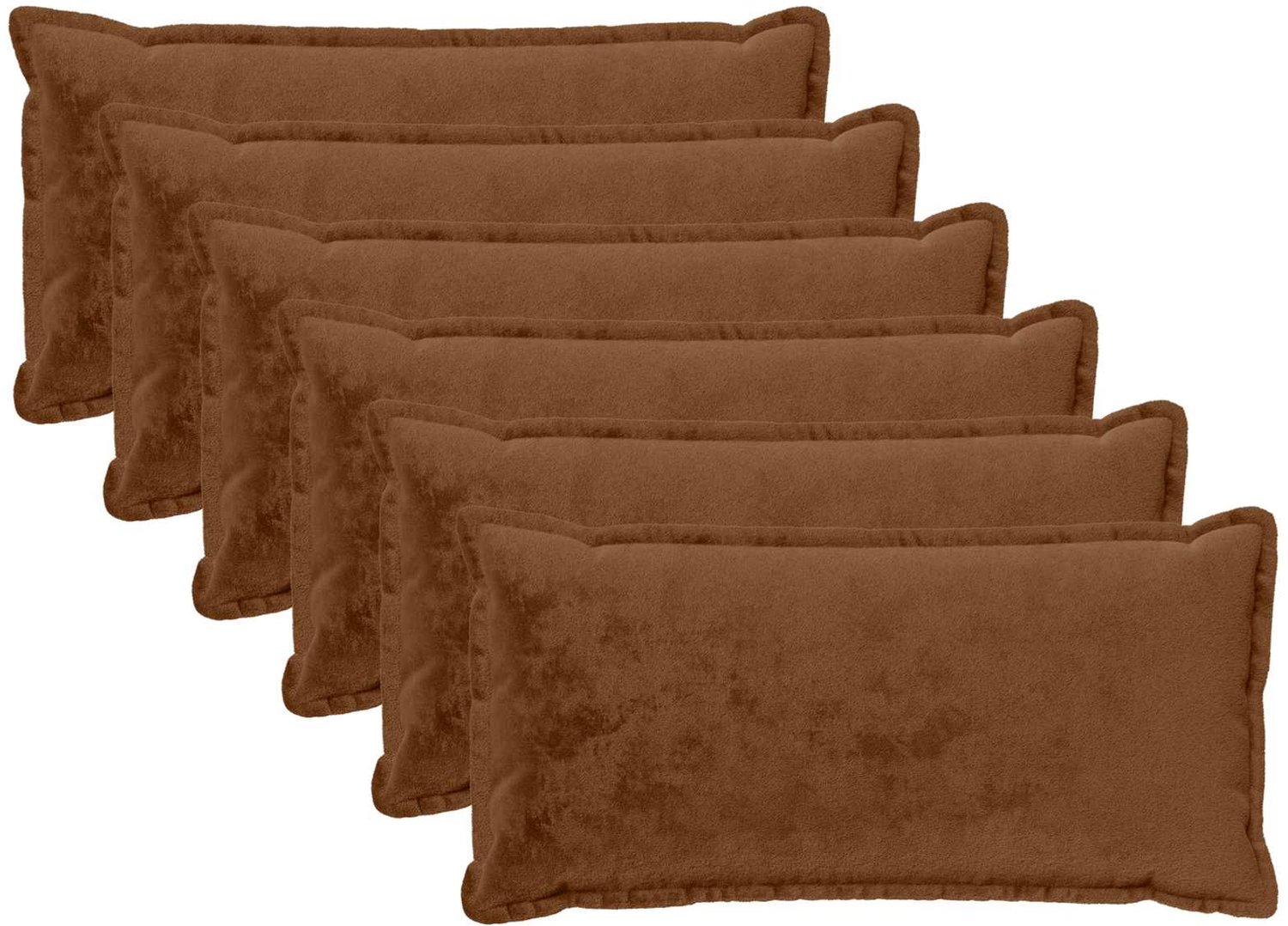 vidaXL Dekenkussen - 6 - st - HOUTEN - Lichtbruin - 40 - x - 80 - cm - Flanel Licht Bruin