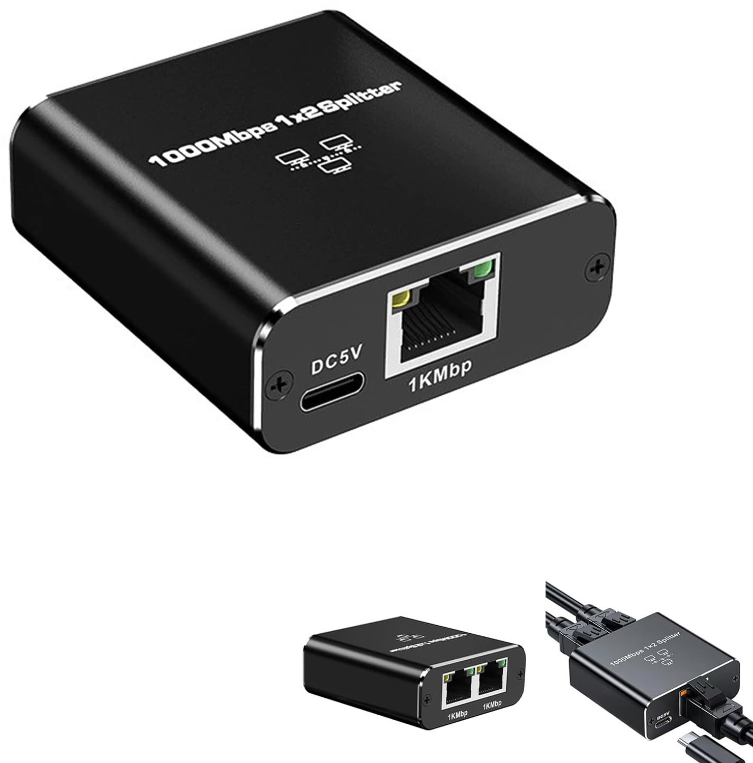 2-Poorts Gigabit Ethernet Switch met Aluminium Behuizing