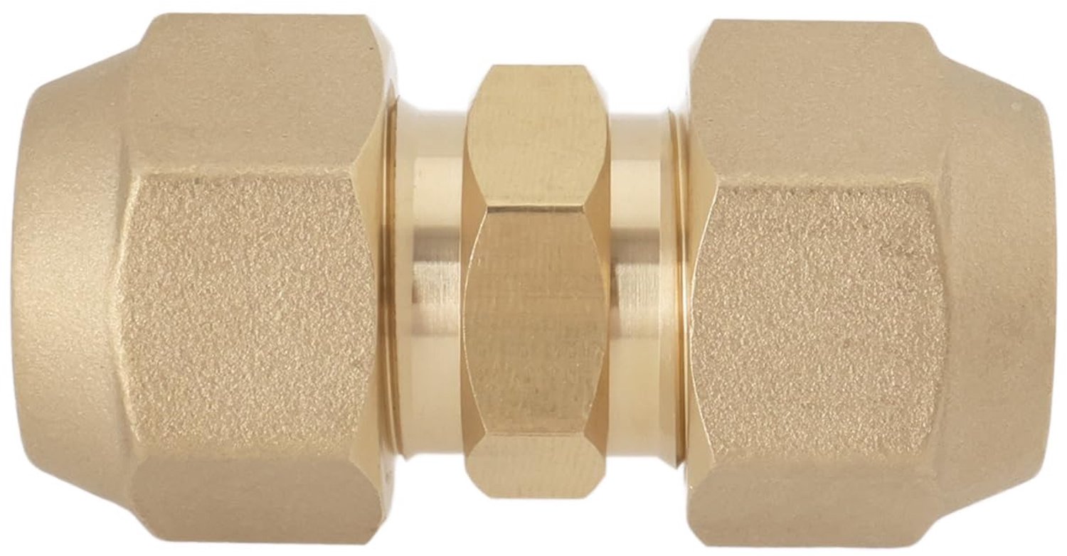 Flared Union Connector 5/8 inch - Messing Aansluitpoort - Koelmiddel Koppeling - Airconditioning - 1 Stuk - Lengte 58,7 mm