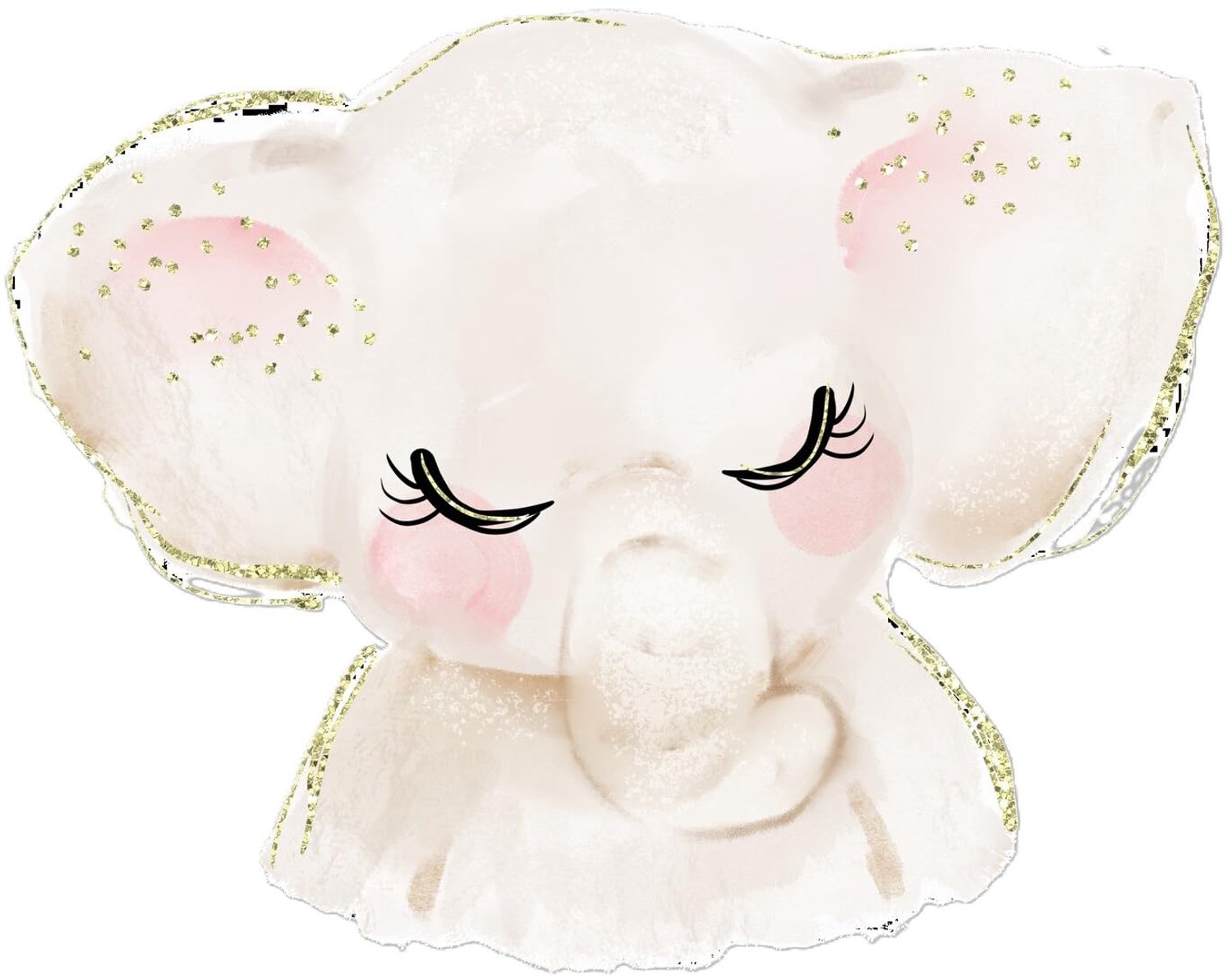 Kinderposter Olifant Grijs en Roze Decoratie