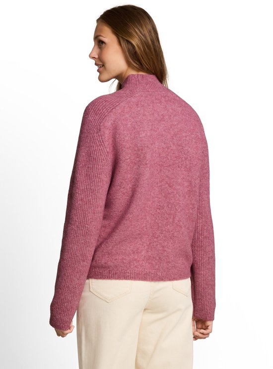 Tom Tailor Denim - Gebreide trui met wol - Maat XXL - dusty berry melange