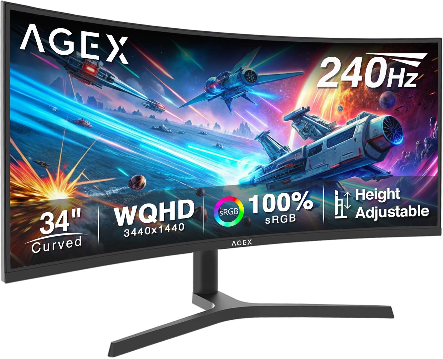 34 Inch Curved Gaming Monitor met 240 Hz Refresh Rate