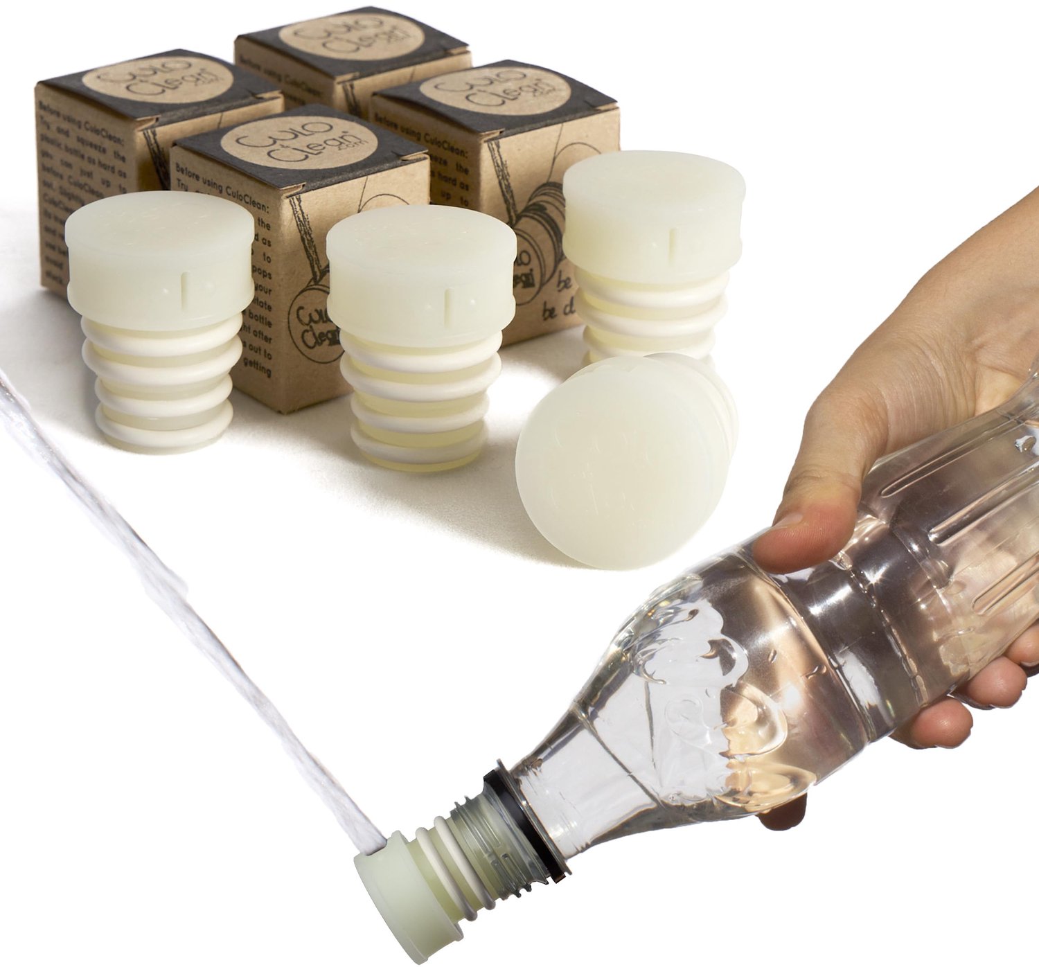 Bidet Dop voor Fles - Lichtgewicht en Compact - Glow in the Dark (Pack van 4)