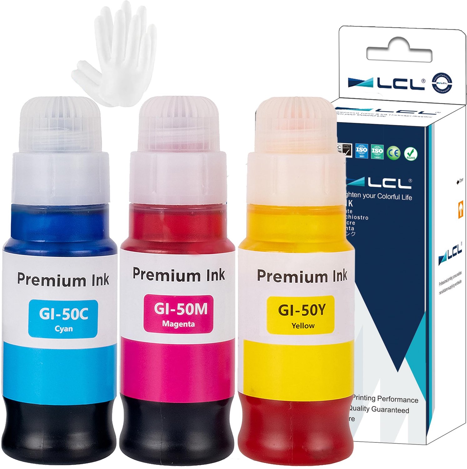 Inktflessen Compatibel met Canon GI-50 - 3 Stuks