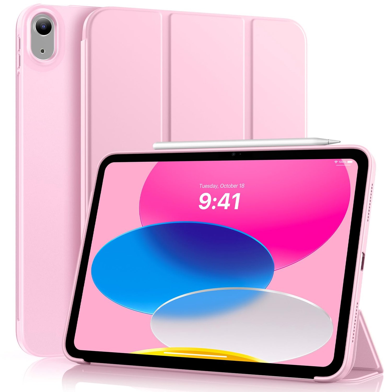 Slimme Trifold Hoes voor iPad (A16) 11 Inch 2025, Roze