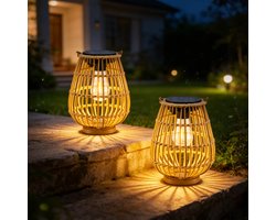 Set van 2 Boho Stijl Zonne-lantaarns voor Buiten
