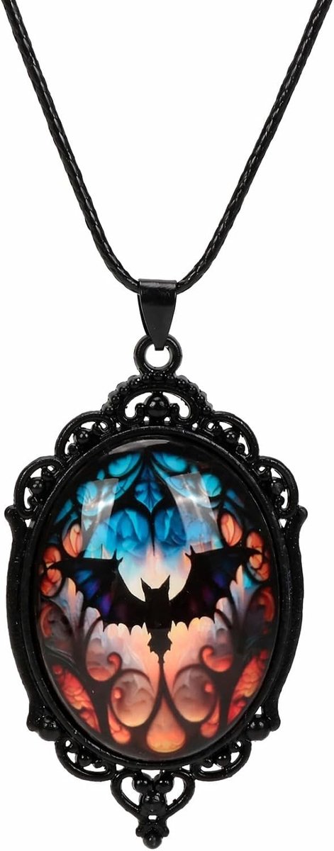 Gothic halsketting voor Halloween, stijlvolle heksenaccessoires voor dames, vintage sieraden voor kostuumfeesten en carnaval