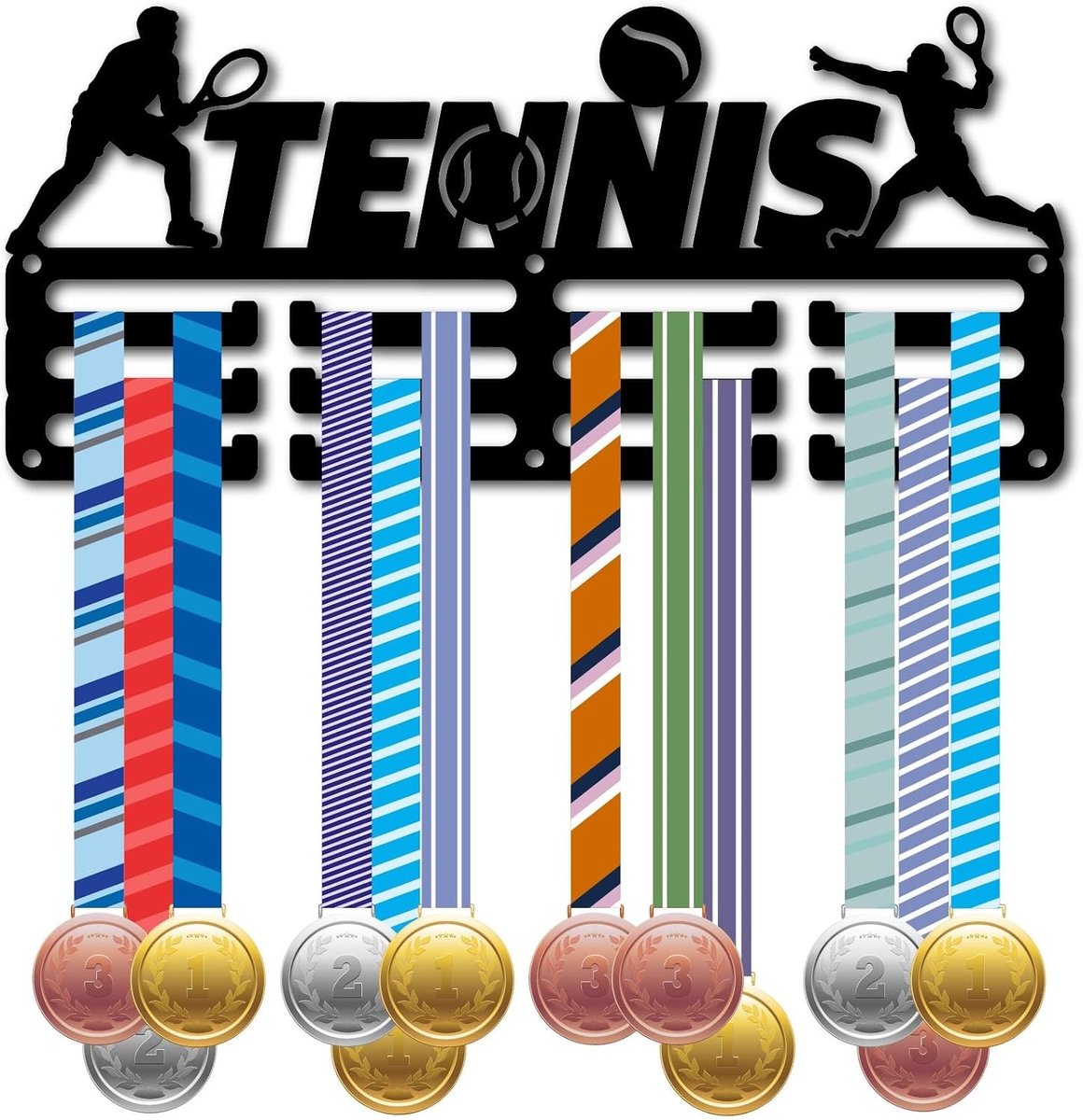 Tennis Medaille Hanger voor Wandmontage - Organisator voor Medailles, Ribbons en Plaquettes - Ideaal voor Sporters en Atleten, Houdt tot 40 Medailles Vast