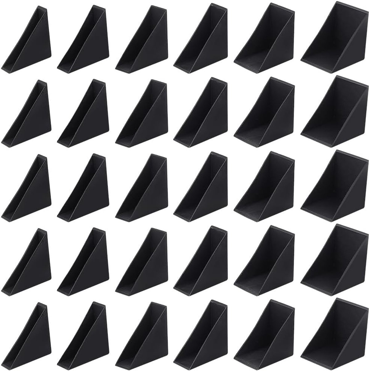 36 Stuks Driehoekige Hoekbeschermers van Transparant Plastic voor Foto's, Spiegels en Glas - Zwart Veiligheidsmateriaal voor Randbescherming