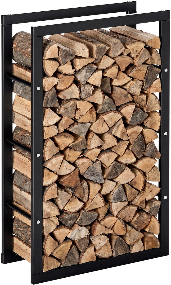 HOMCOM Houtrek - Metaal - 60x25x100cm - Zwart