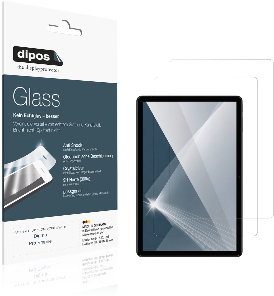 dipos – 2x Pantserfolie geschikt voor Digma Pro Empire | 9H Screenprotector