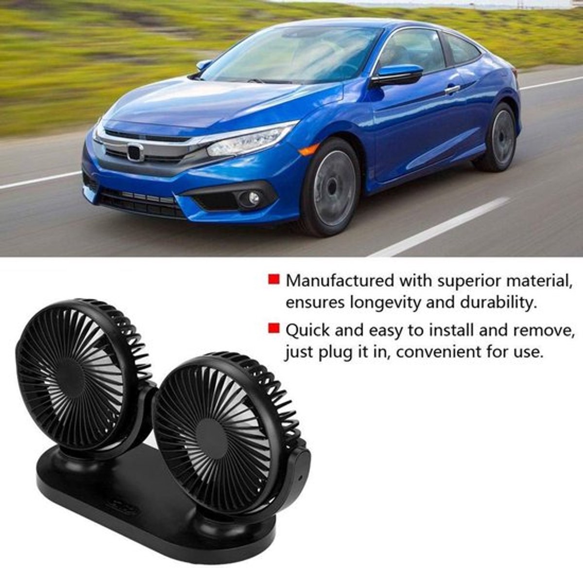Dailygoody - Mini Auto Ventilator - Luchtcirculatie - 3 Snelheden - Zwart