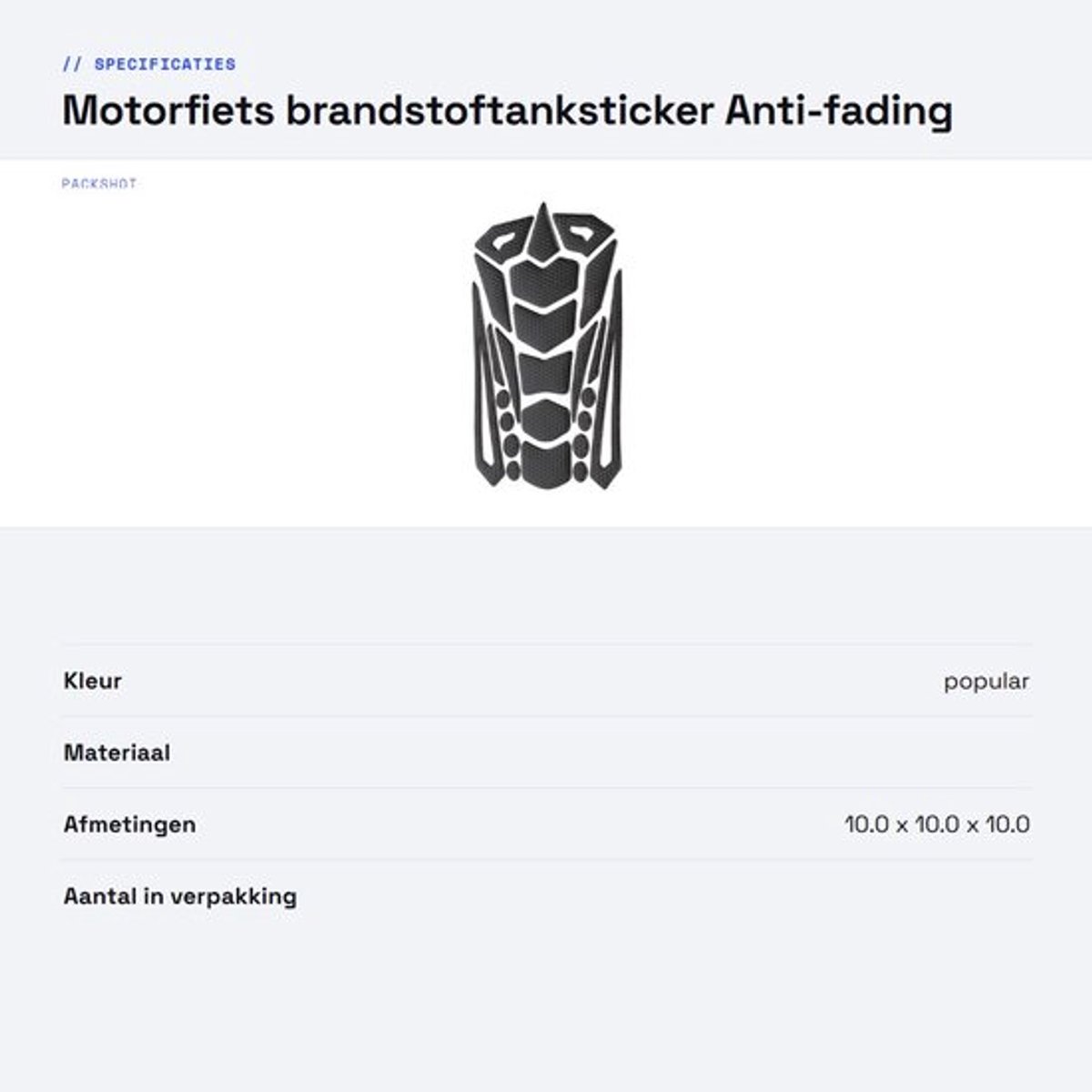Dailygoods- Olietank Sticker - Herringbone Design - Antifading - Sterke Lijm