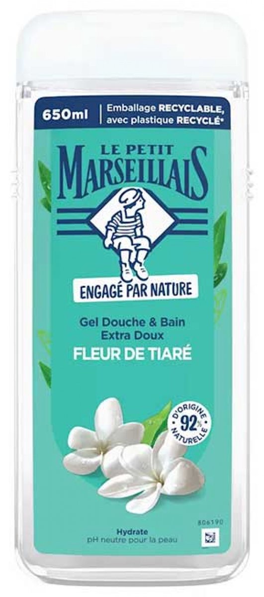 Le Petit Marseillais Extra Milde Bad- en Douchegel Fleur de Tiaré 650 ml