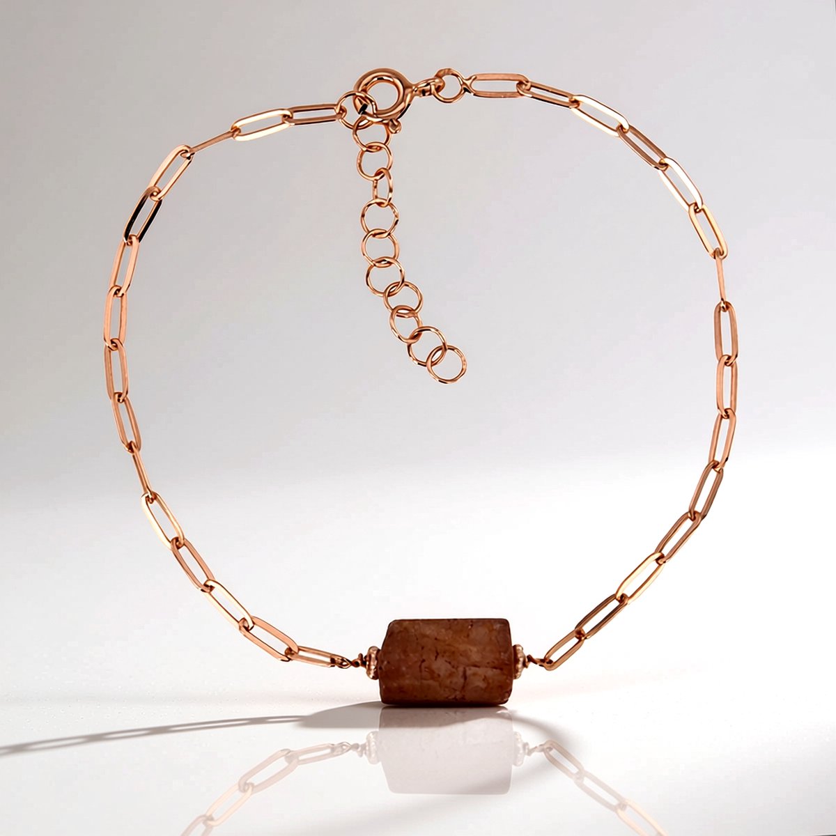 Cavill - Zilveren Armband Roségoud Verguld - Aardbeienkwarts Fancy Slijpsel 2 ct - Verstelbaar 17-20 cm - Elegant, Kwaliteitsarmband Dames