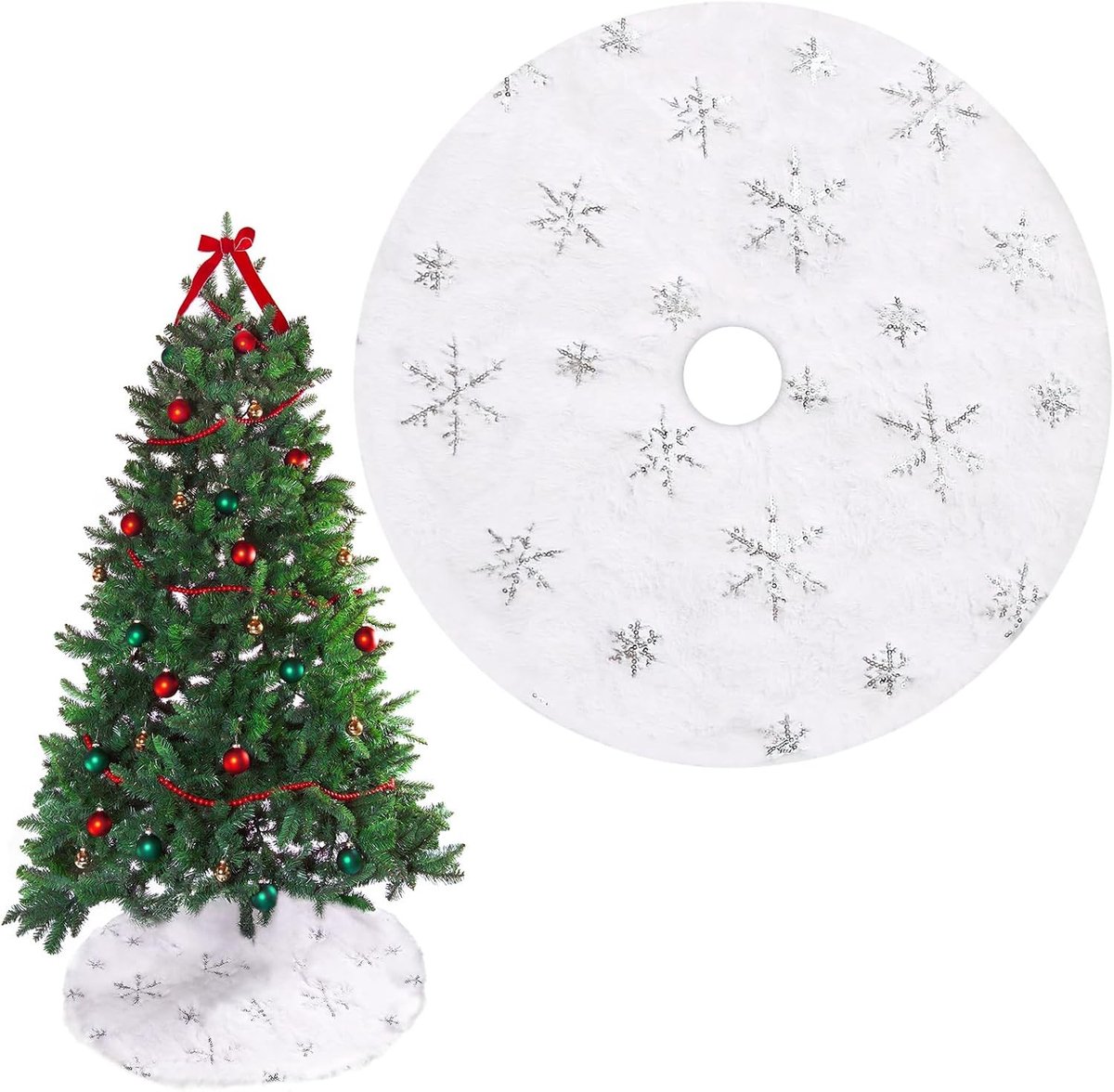 Kerstboom Voetbedekking 38cm - Rond Tapijt voor Mini Kerstbomen, Decoratie en Kerstsfeer