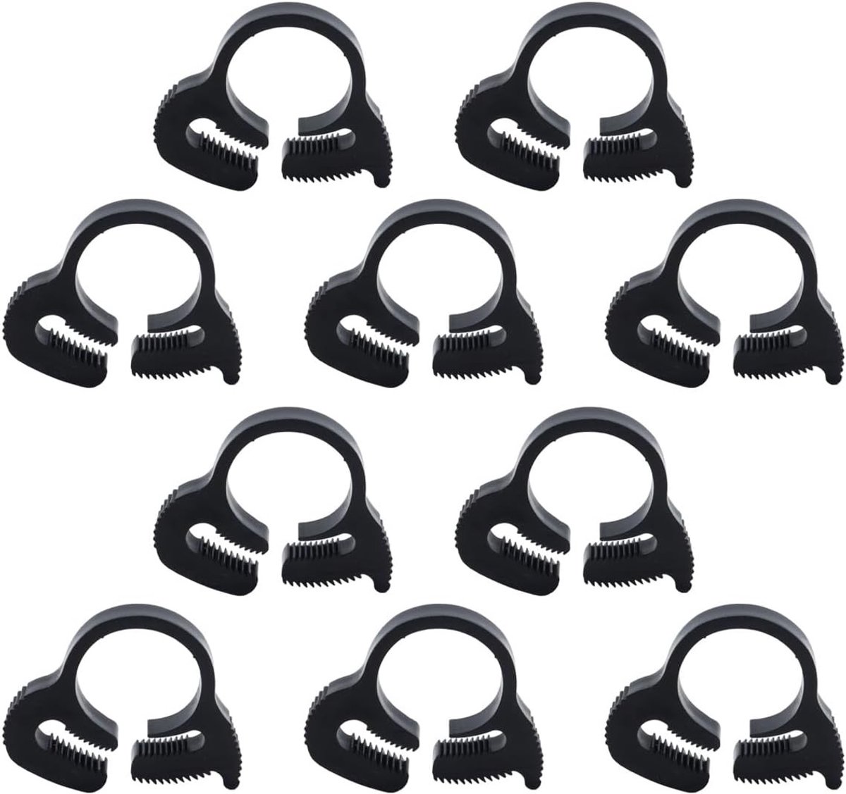 10 stuks instelbare ratel slangklemmen Heavy Duty voor stevige verbindingen (14,7-16,8 mm) met quick release systeem en kunststof ontwerp