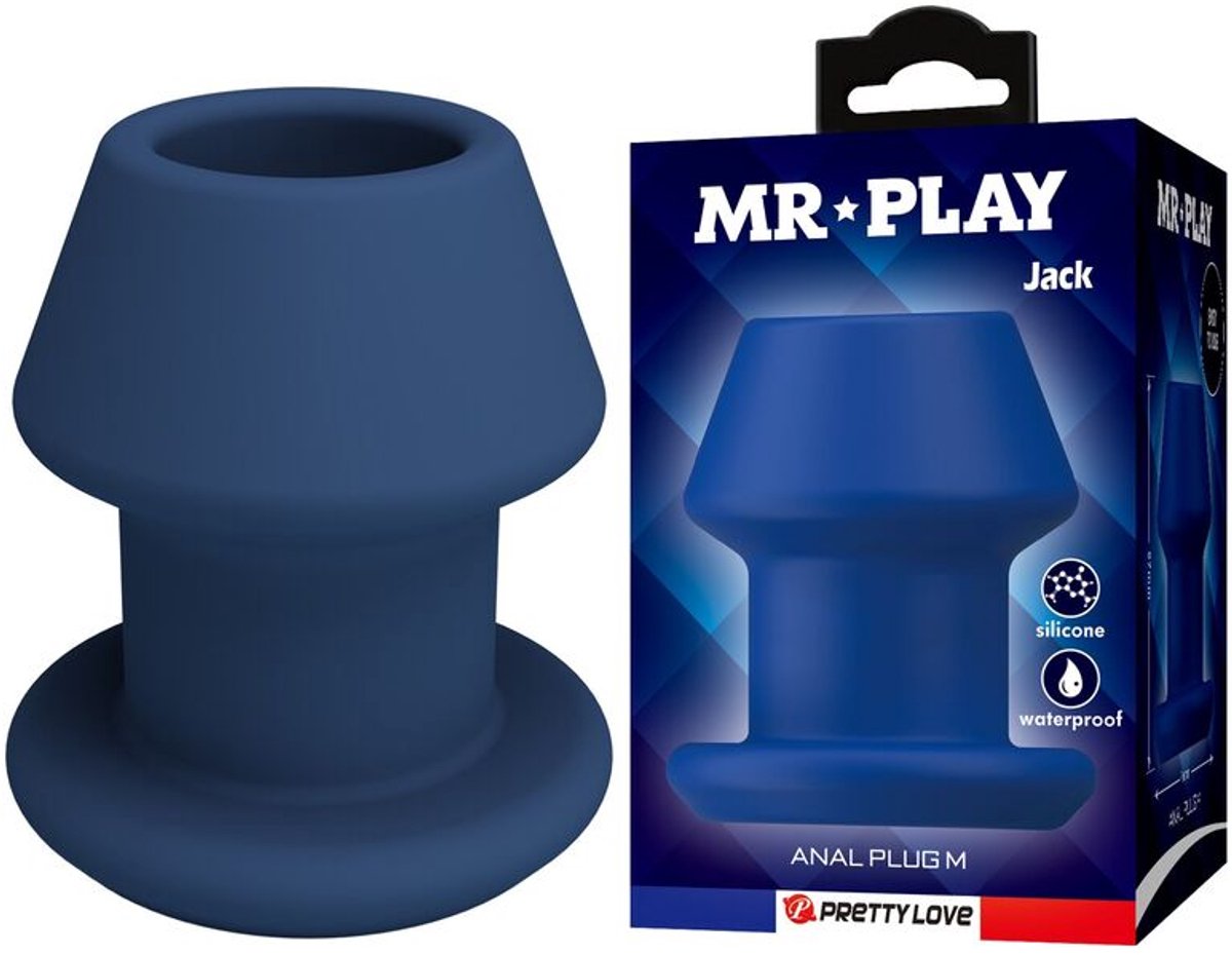 Jack Blue Silicone Hol Anal Plug Maat M