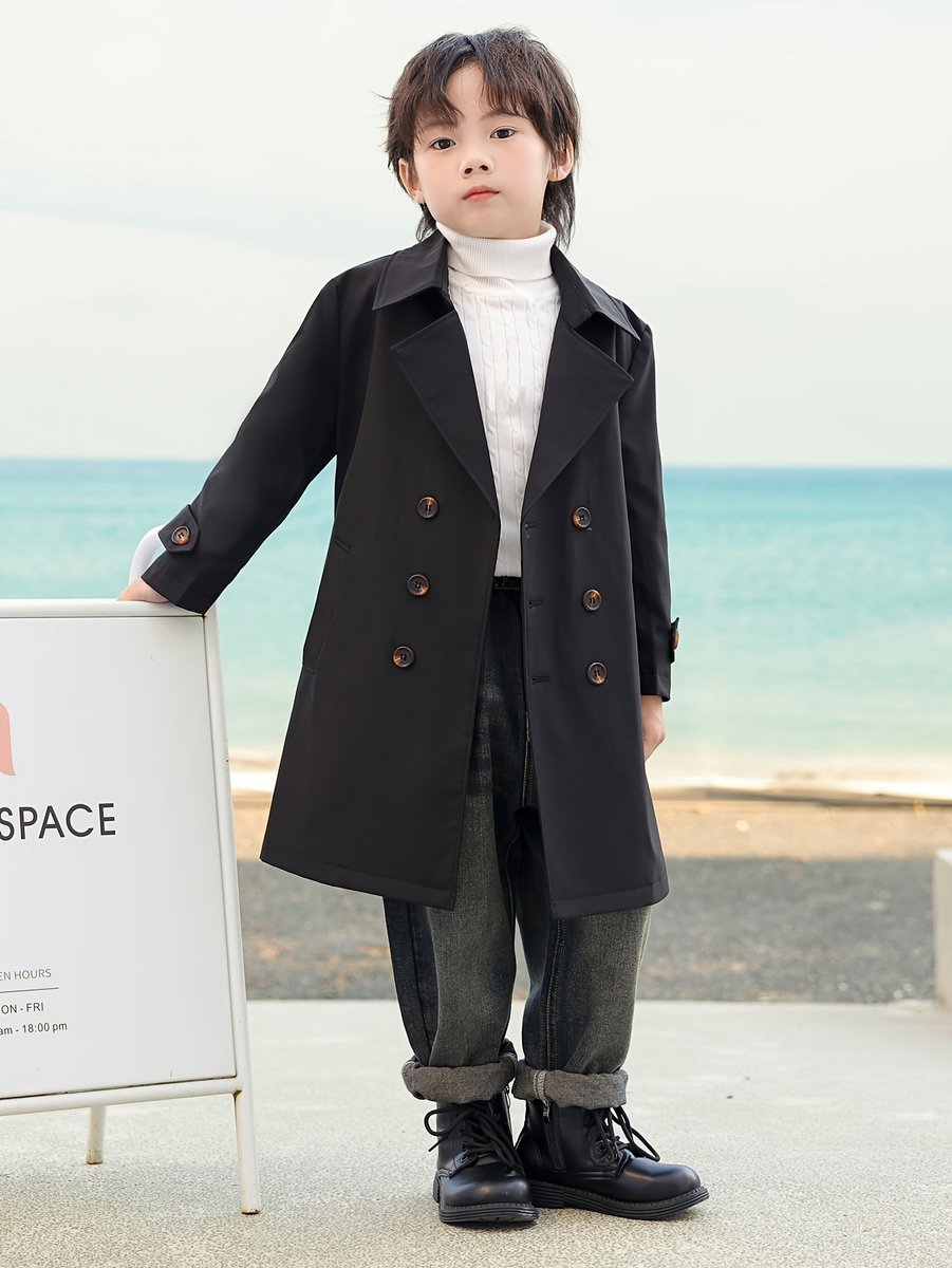 Currero Mantel Jongens Tussenmantel Jongen Winter Jas Mantelpakje Trenchcoat Overjas Overcoat Winterjas 9-10 Jaar Beige