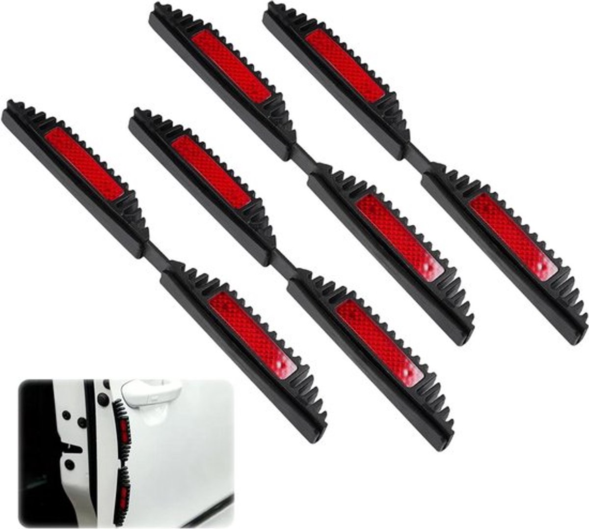 Allecta - Universele reflecterende deurrandbescherming auto - 4 stuks