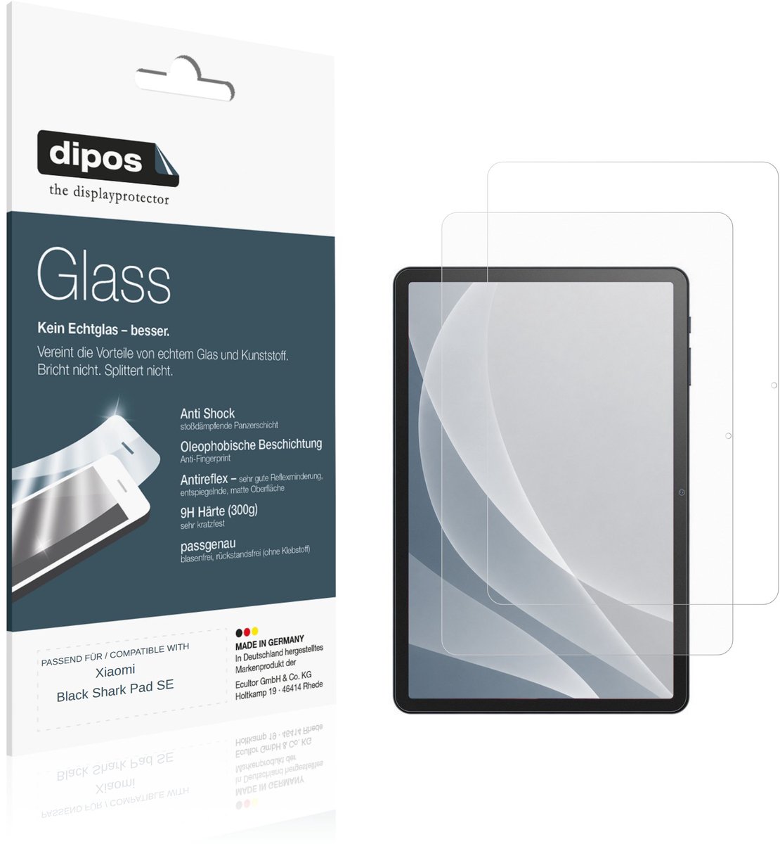 dipos – 2x Matte Pantserfolie geschikt voor Xiaomi Black Shark Pad SE | 9H Screenprotector