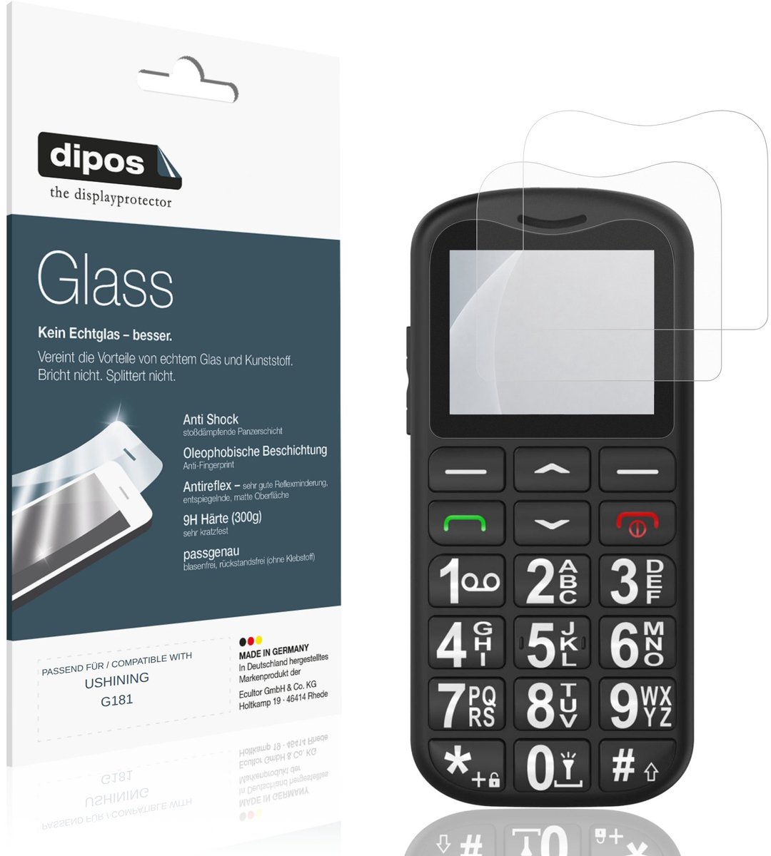 dipos – 2x Matte Pantserfolie geschikt voor USHINING G181 | 9H Screenprotector