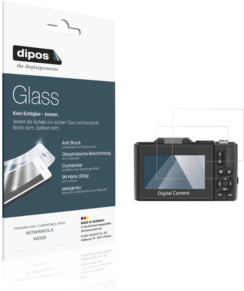 dipos – 2x Pantserfolie geschikt voor WOWAWOLA WD08 | 9H Screenprotector