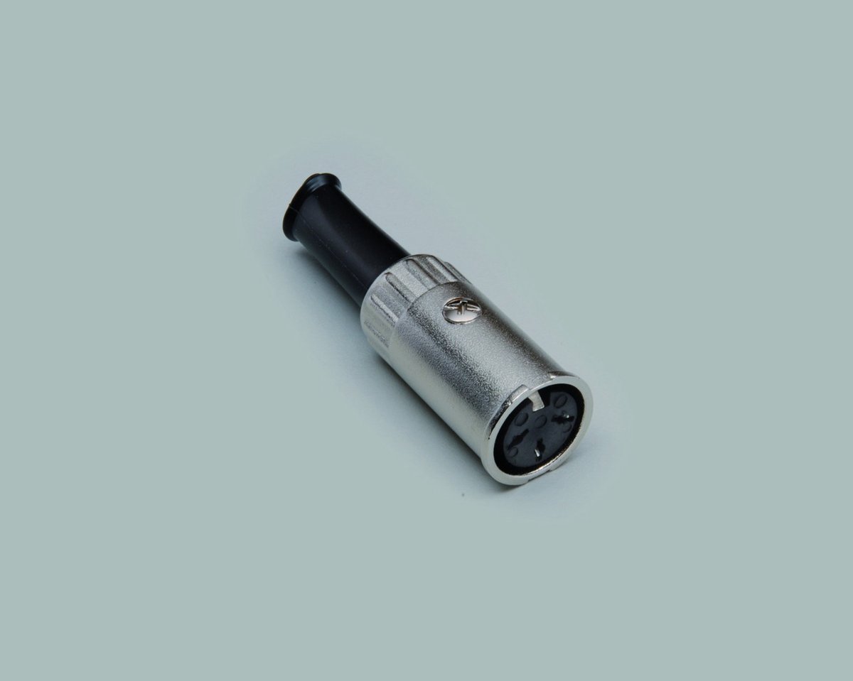 BKL Electronic 0202009 DIN-connector Bus, recht Aantal polen: 4 Zilver 1 stuk(s)