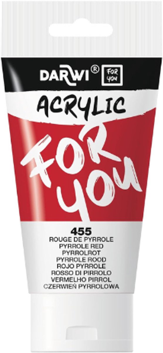 Darwi For You acrylverf 75 ml in tube pyrolle rood