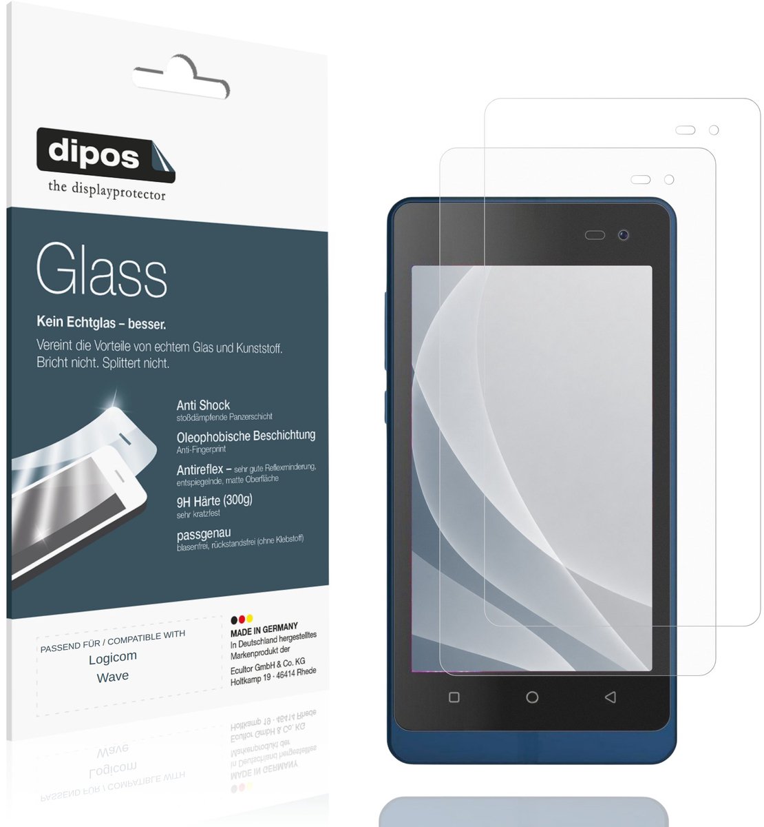 dipos – 2x Matte Pantserfolie geschikt voor Logicom Wave | 9H Screenprotector
