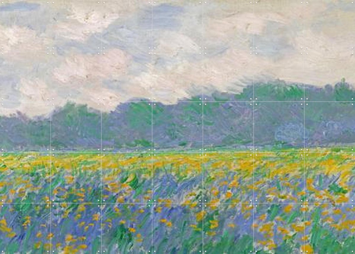IXXI Field of Yellow Irises - Giverny, Claude Monet & Bridgeman Images - 140 x 100 cm - Gratis ophangtool - Grote wanddecoratie en posters -