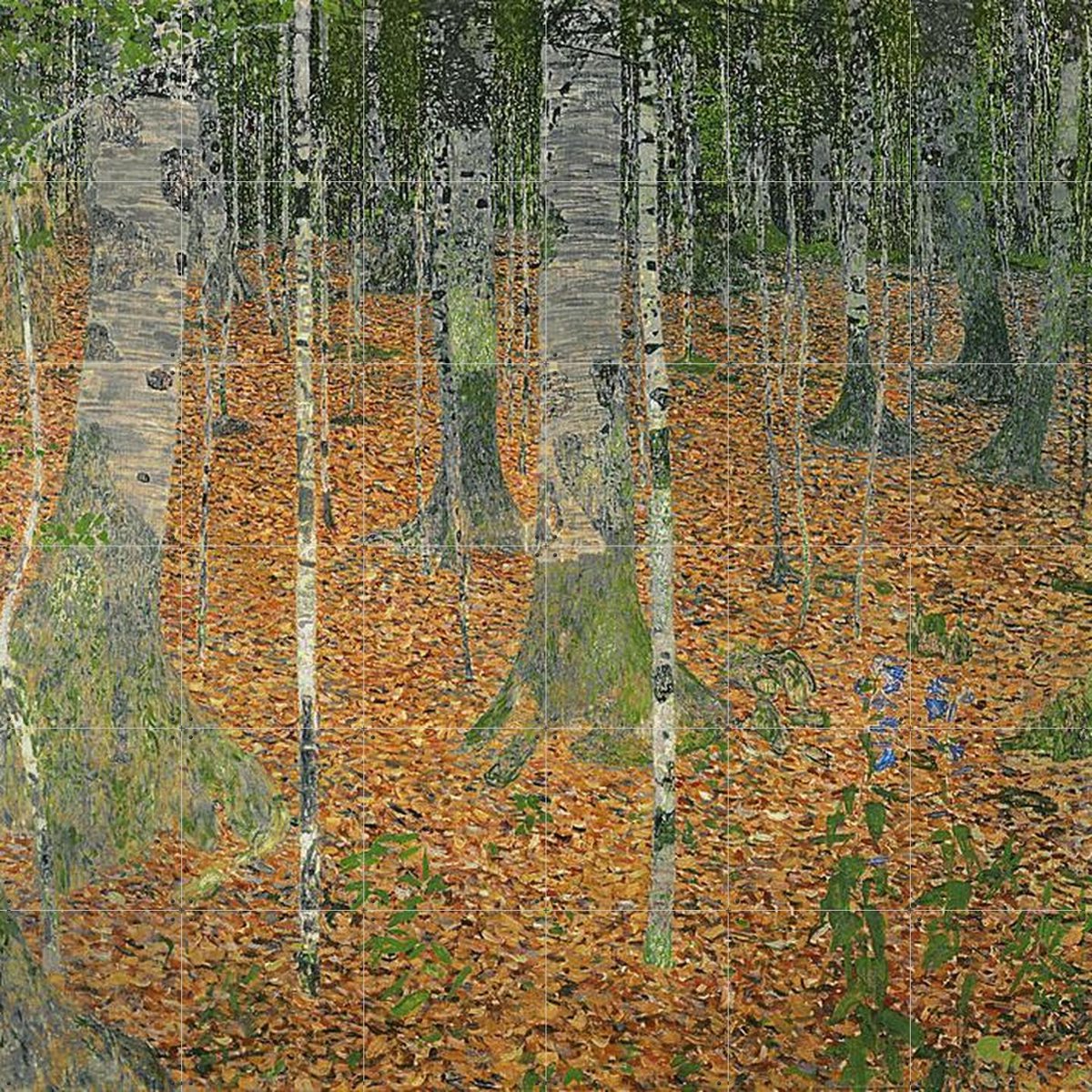 IXXI The Birch Wood, Gustav Klimt & Bridgeman Images - 120 x 120 cm - Gratis ophangtool - Grote wanddecoratie en posters - Art Nouveau