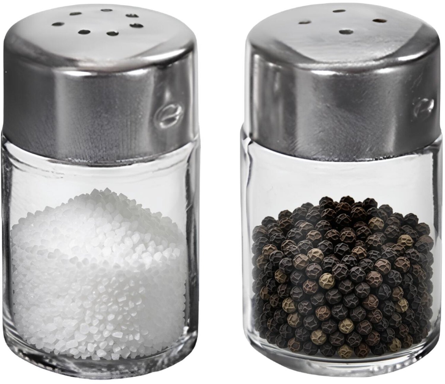 Alessandro Peper en zoutstel - set van 2 - 6 x 3 cm - RVS / glas- 50 gram - strooiset